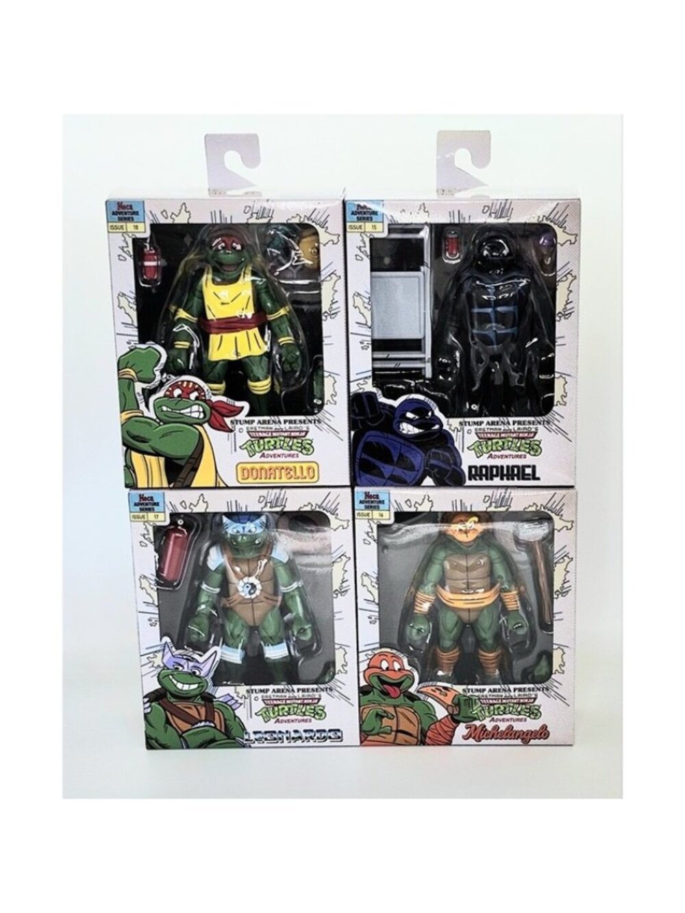NECA TMNT Adventures Stump Wrestling Turtles Archie Comics Action Figure Bundle